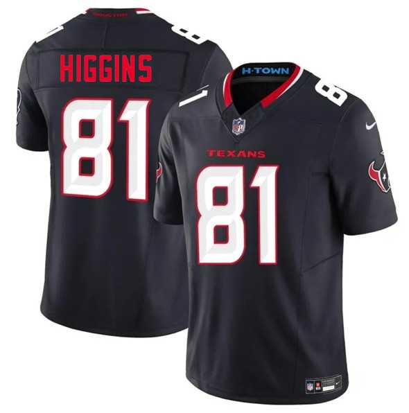 Men & Women & Youth Houston Texans #81 Jayden Higgins Navy 2025 Draft Vapor F.U.S.E. Limited Stitched Jersey->houston texans->NFL Jersey